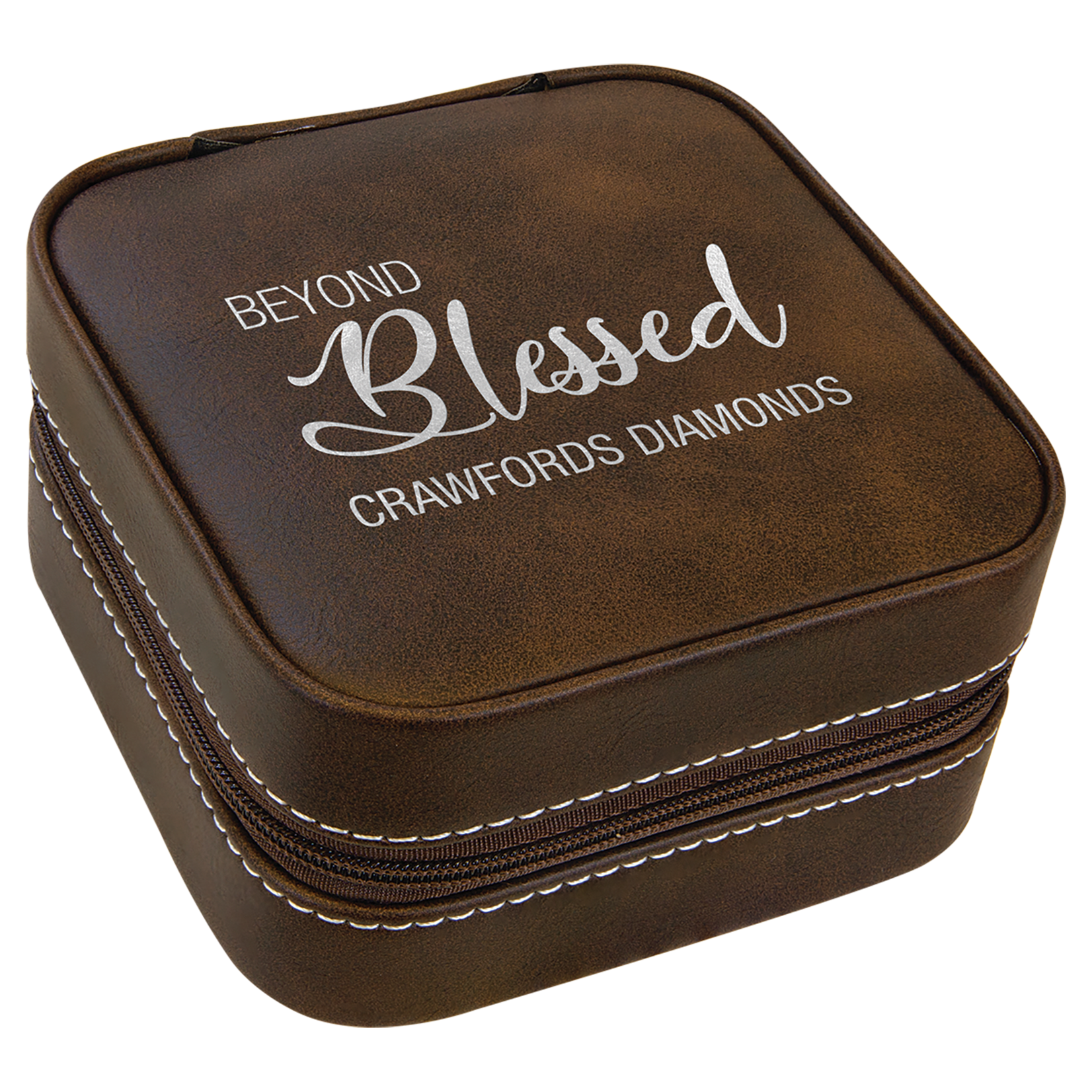 Prim In Proper Custom Engraved Leatherette Travel Jewelry Box