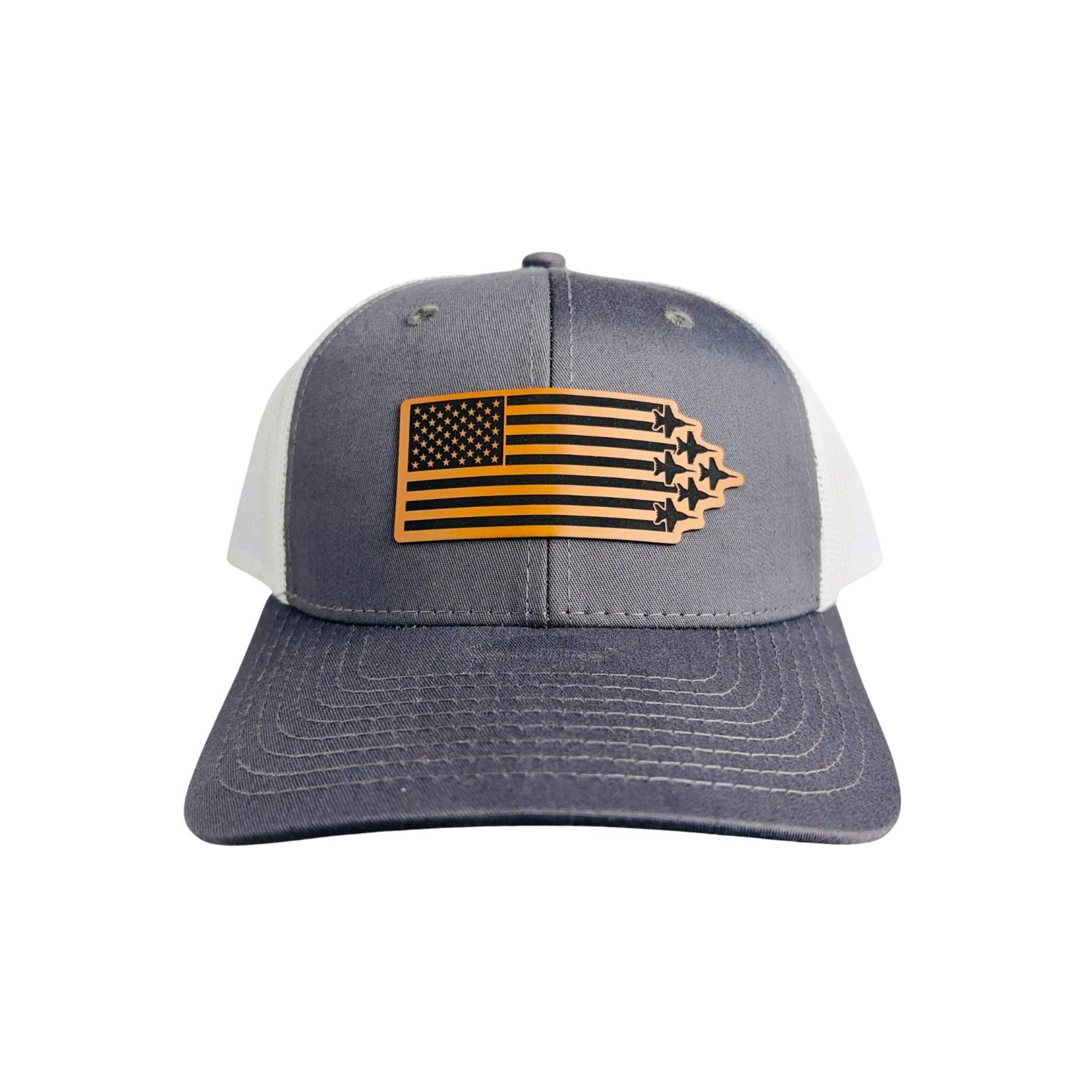 Prim In Proper Trucker Hat Cap US Flag Delta F-18 Jets