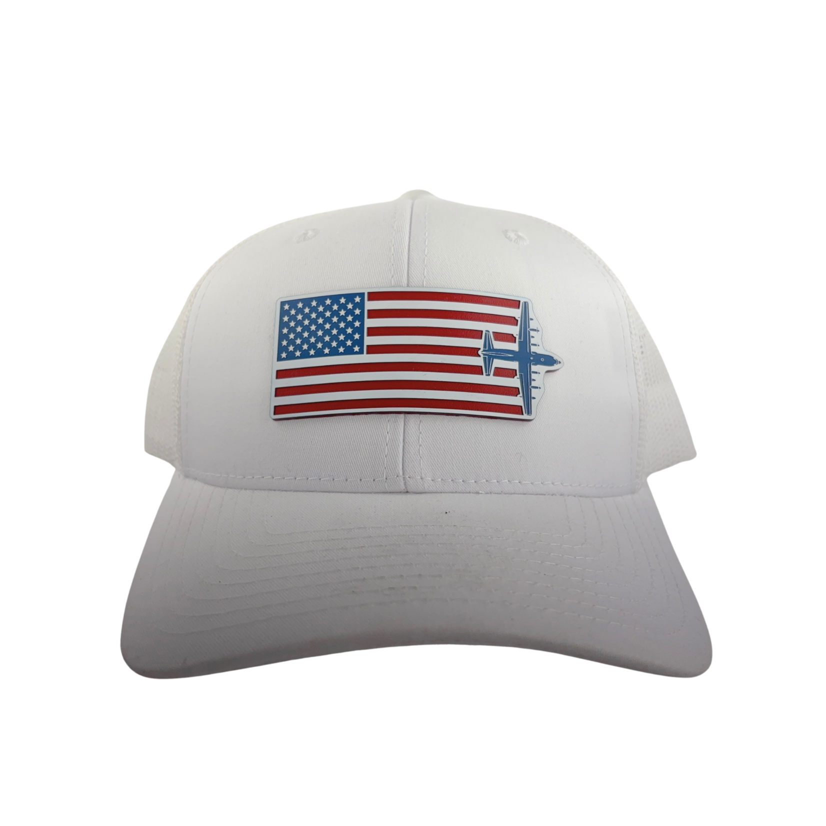 Prim In Proper Trucker Hat Cap US Flag C-130 RWB