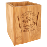 Prim In Proper Bamboo Utensil Holder 4.25x6"