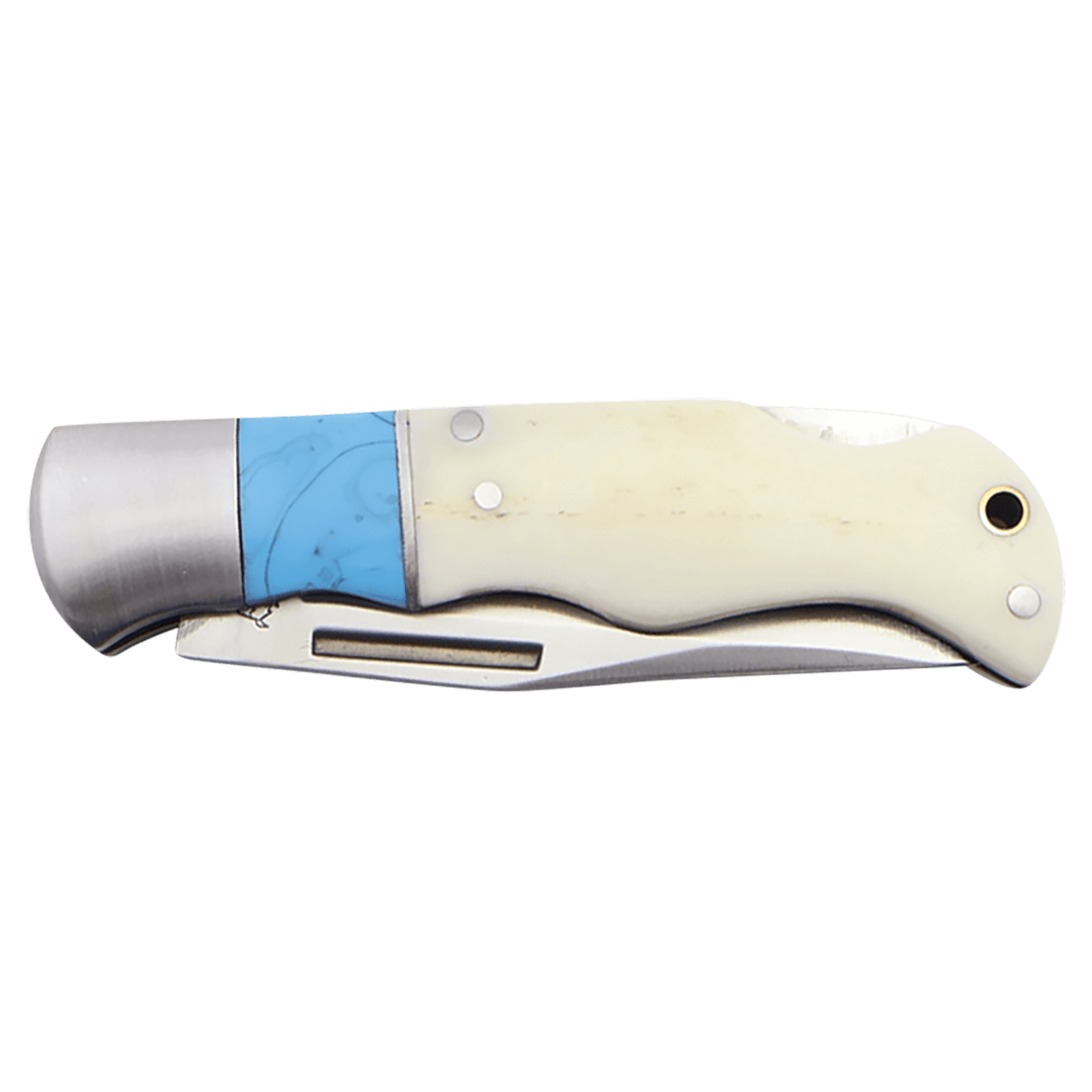 Bison River Custom Engraved Bone Folding Knife w/ 3.5" Blade