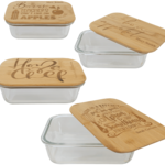 Prim In Proper Rectangle Glass Food Container with Bamboo Lid