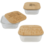 Prim In Proper Square Glass Food Container with Bamboo Lid