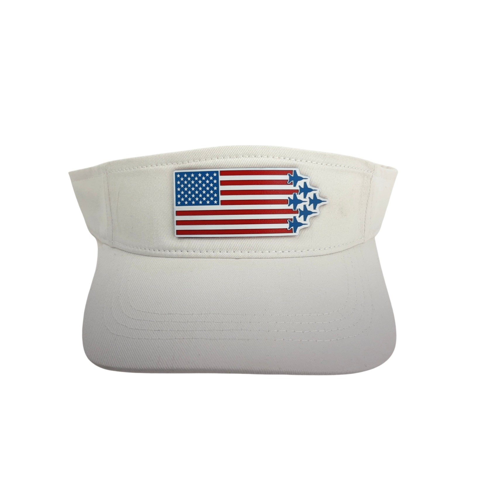 Prim In Proper Polo Sun Visor Hat Flag Delta Jets Tri RWB
