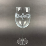 Prim In Proper PB Font/Ball/Blues Stemmed Wine Glass 19oz