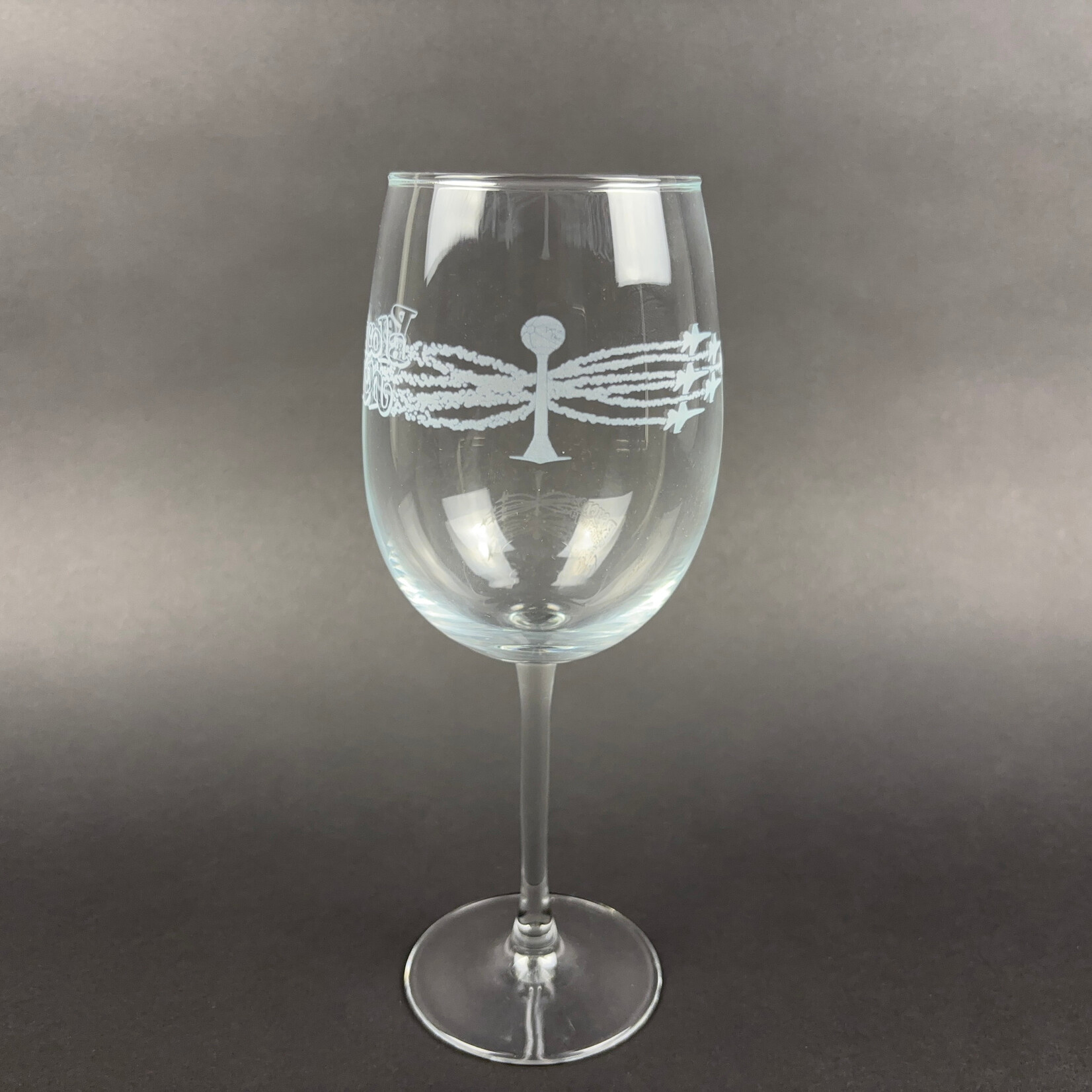 Prim In Proper PB Font/Ball/Blues Stemmed Wine Glass 19oz