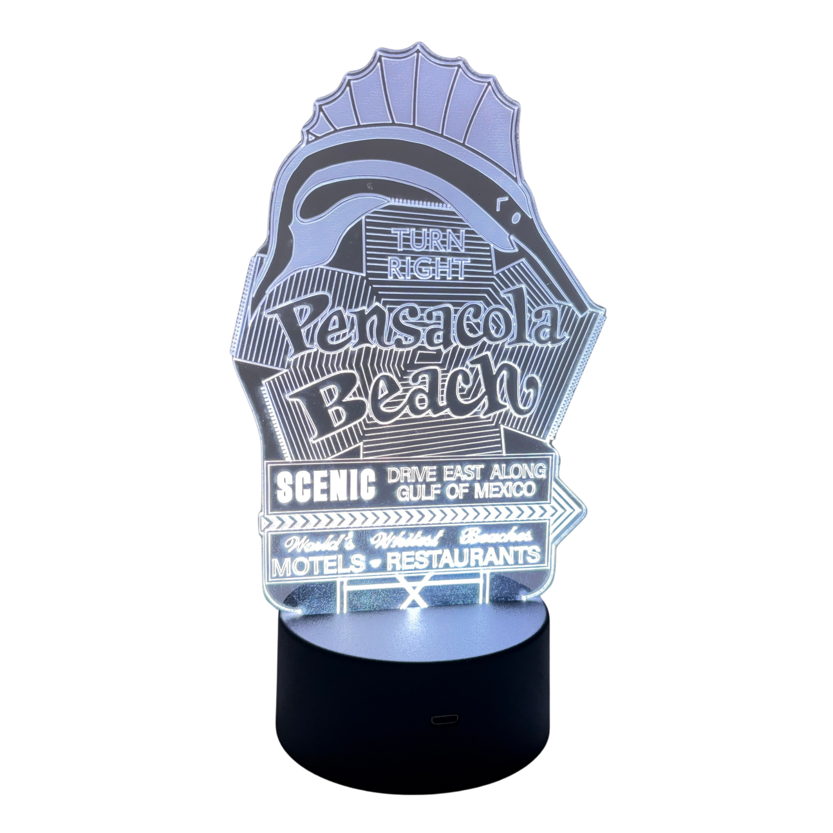 Prim In Proper LED Pensacola Beach Sign Top - 1/8" Acrylic