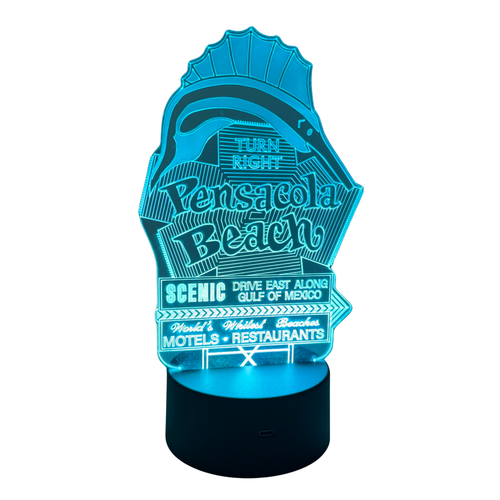 Prim In Proper LED Pensacola Beach Sign Top - 1/8" Acrylic