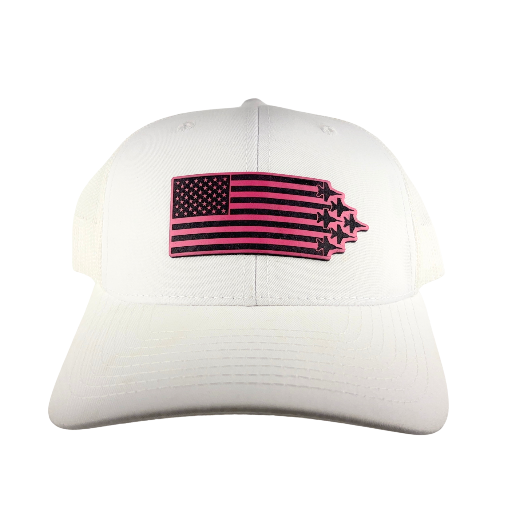 Prim In Proper Trucker Hat Cap Flag Delta Jets Malibu Pink
