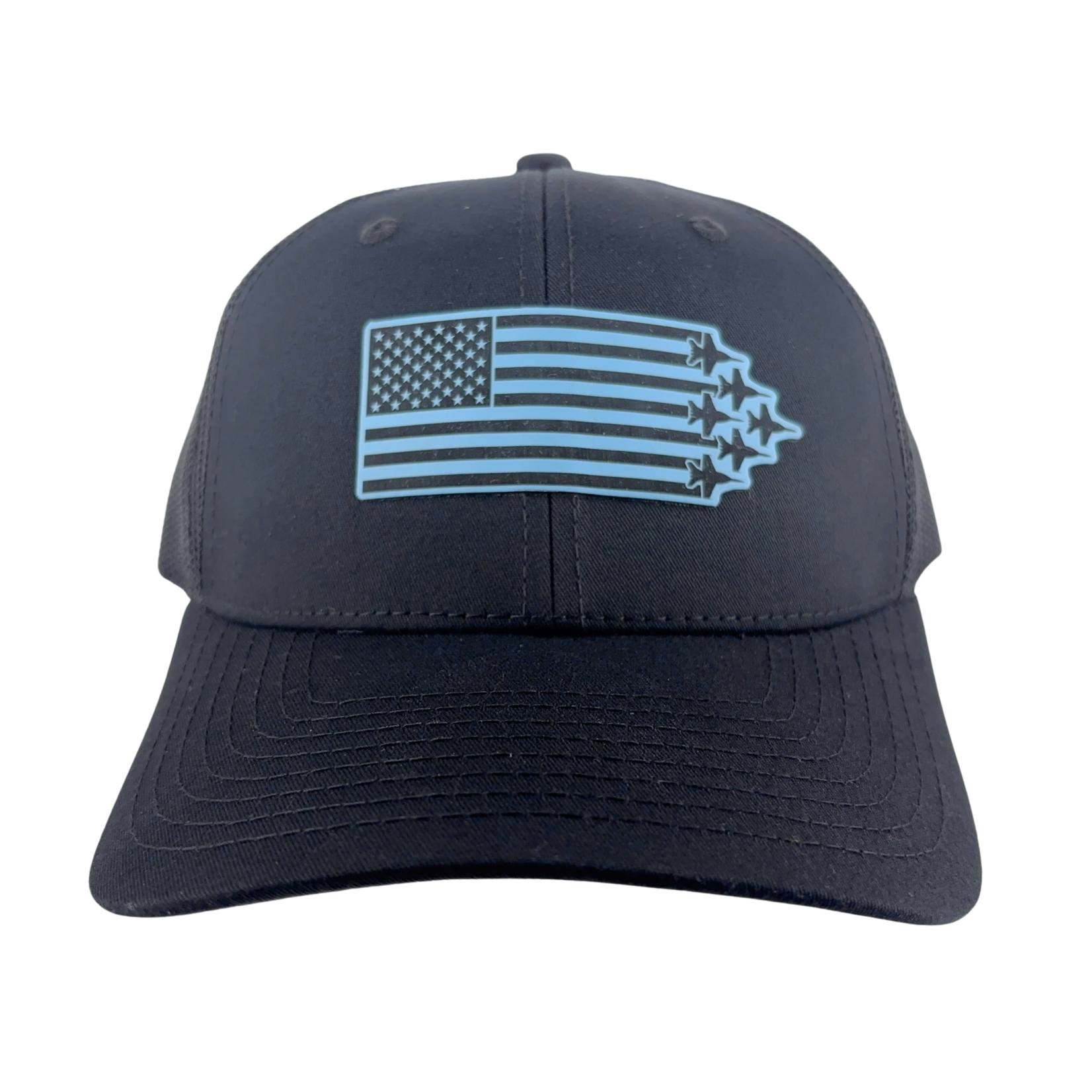 Prim In Proper Trucker Hat Cap Flag Delta Jets Sky Blue