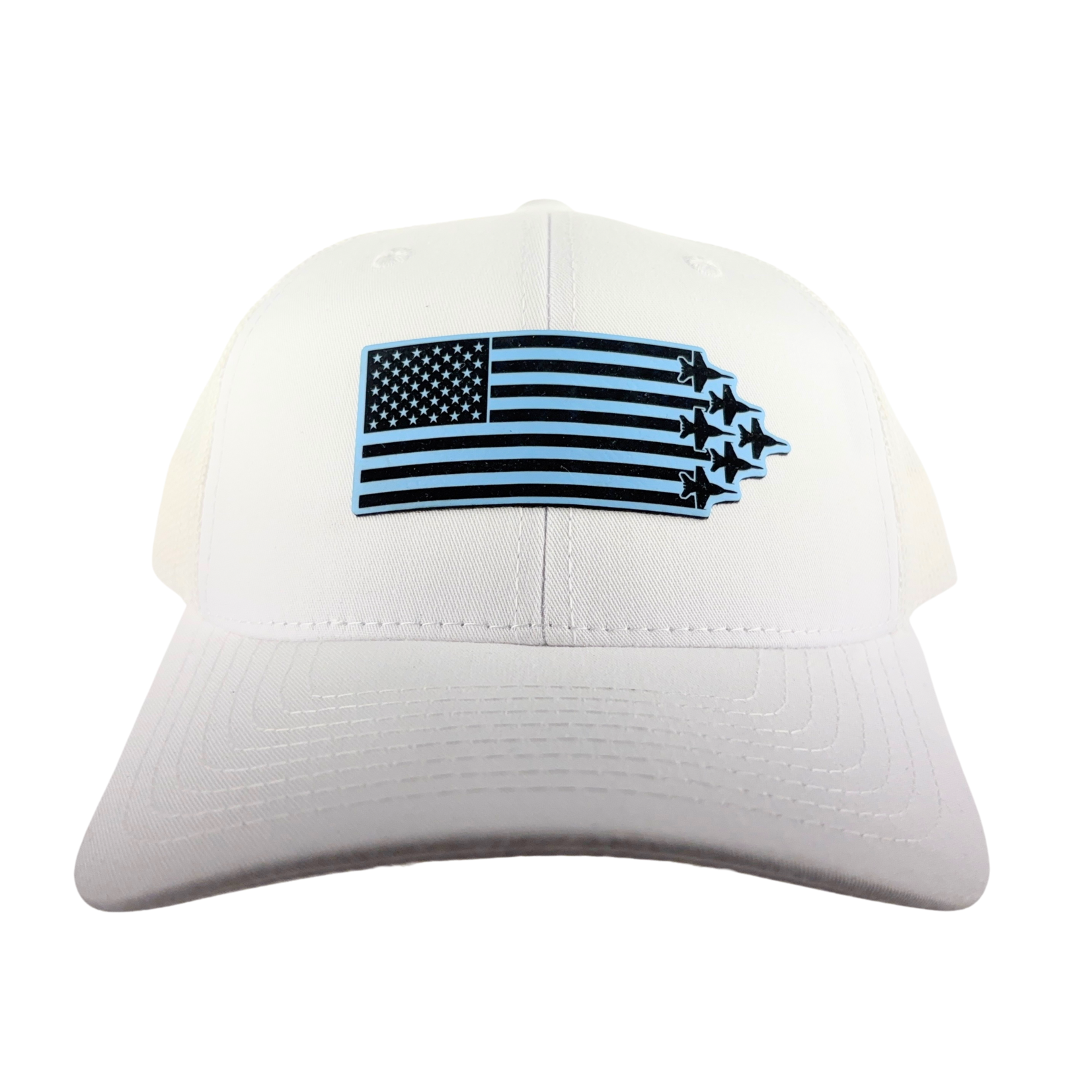Prim In Proper Trucker Hat Cap Flag Delta Jets Sky Blue