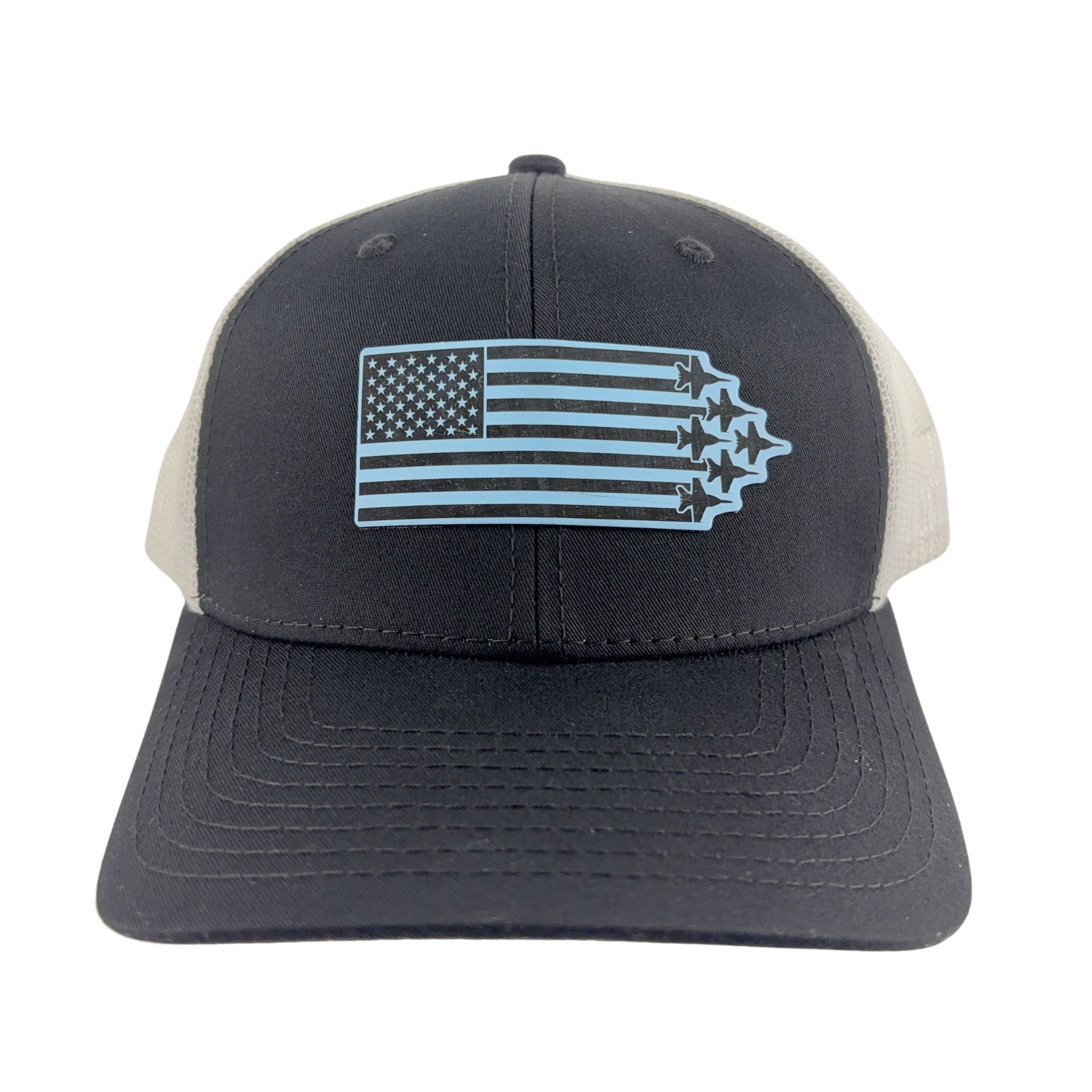 Prim In Proper Trucker Hat Cap Flag Delta Jets Sky Blue