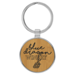 Prim In Proper 1.5" Bamboo Wood Grain Keychain Keyring