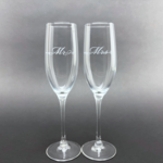 Prim In Proper Flute Glass 8 oz Set - Mr & Mrs