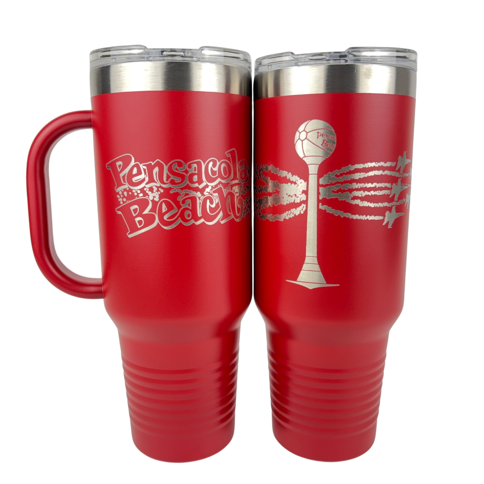 Prim In Proper 40 oz Pensacola Beach Font, Ball & Blues Handled Tumbler