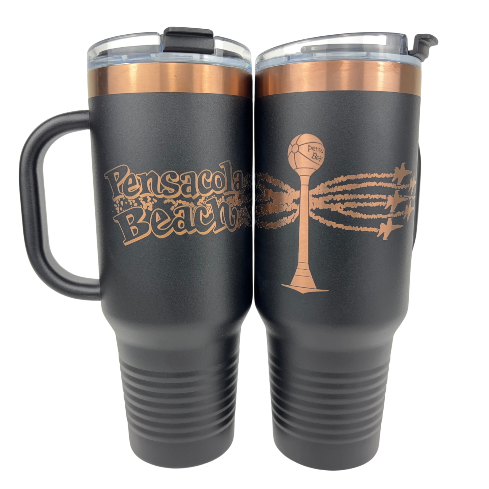 Prim In Proper 40 oz Pensacola Beach Font, Ball & Blues Handled Tumbler