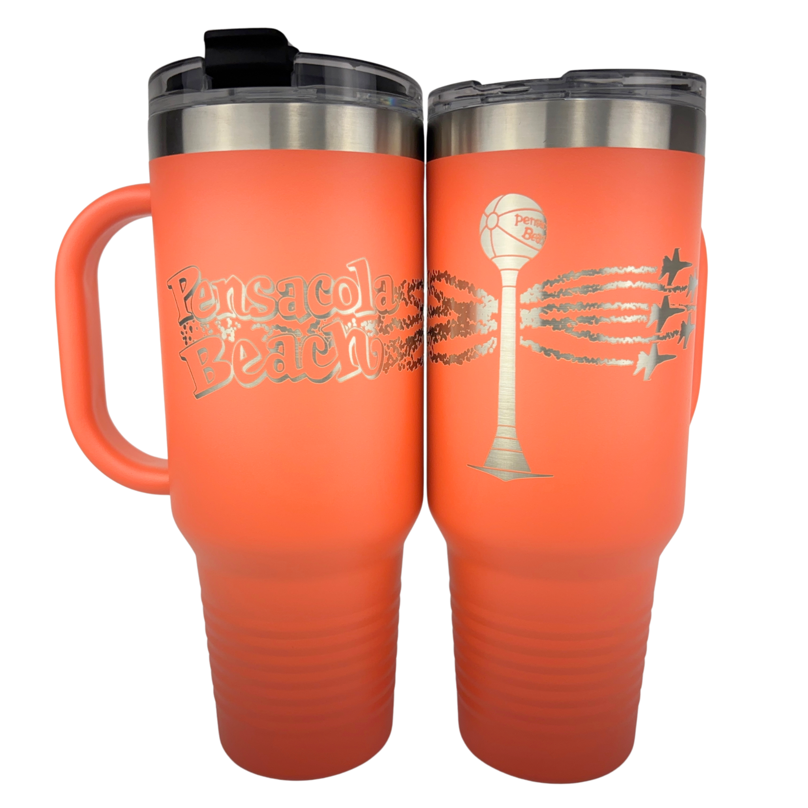 Prim In Proper 40 oz Pensacola Beach Font, Ball & Blues Handled Tumbler