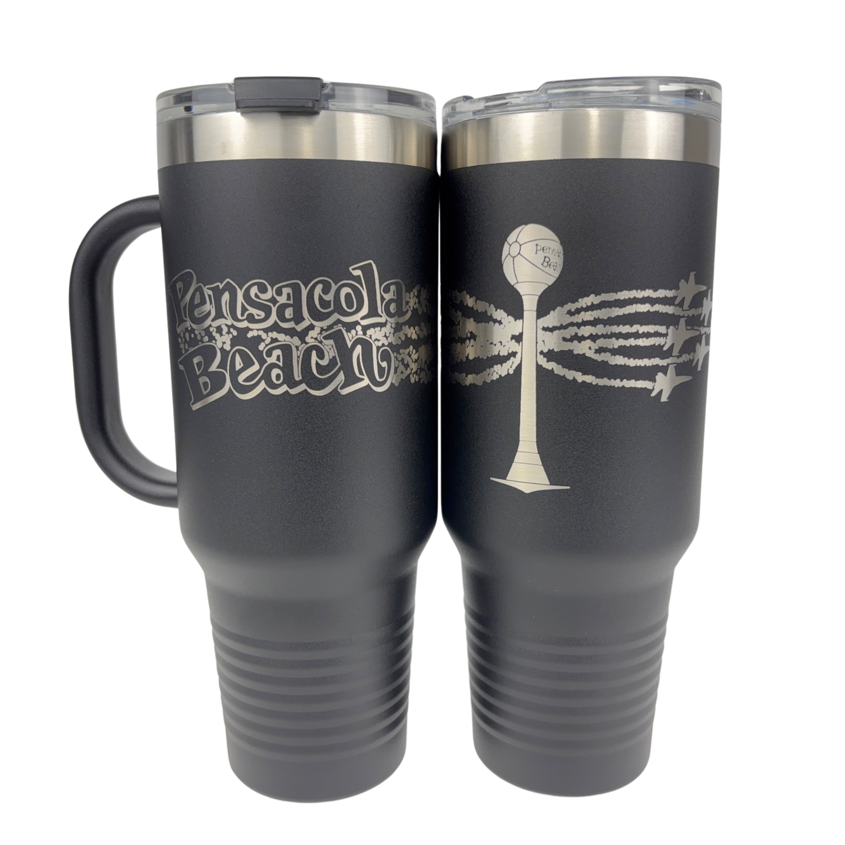 Prim In Proper 40 oz Pensacola Beach Font, Ball & Blues Handled Tumbler