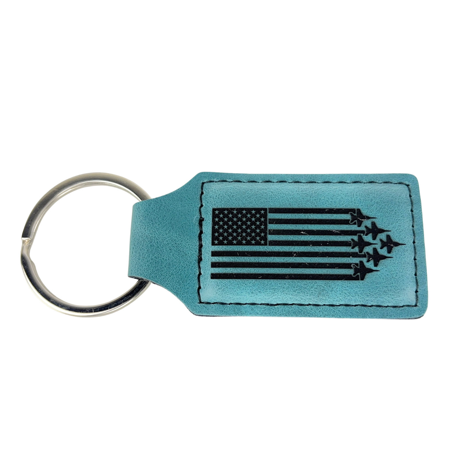Prim In Proper Keychain 2x1" Flag Delta Jets