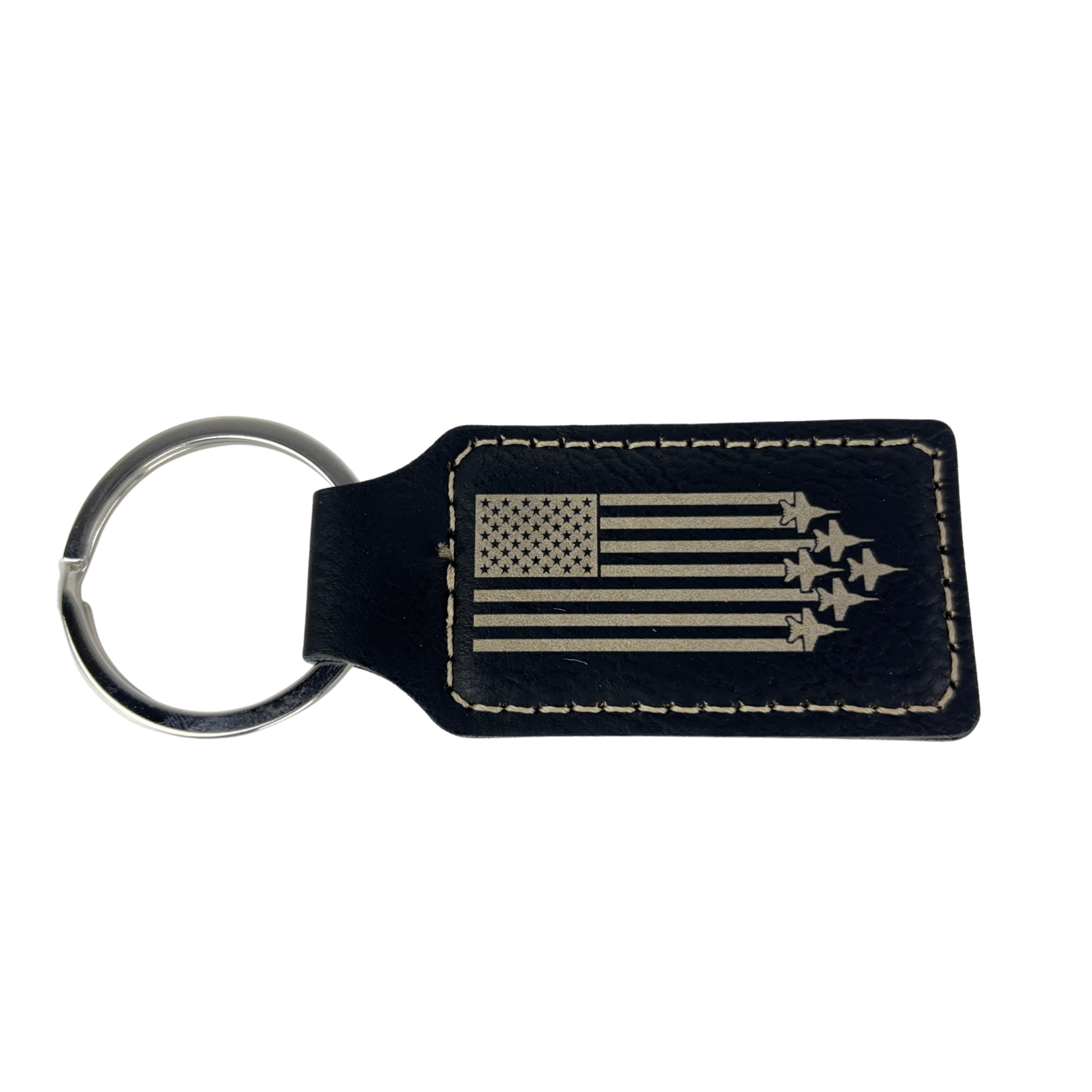 Prim In Proper Keychain 2x1" Flag Delta Jets