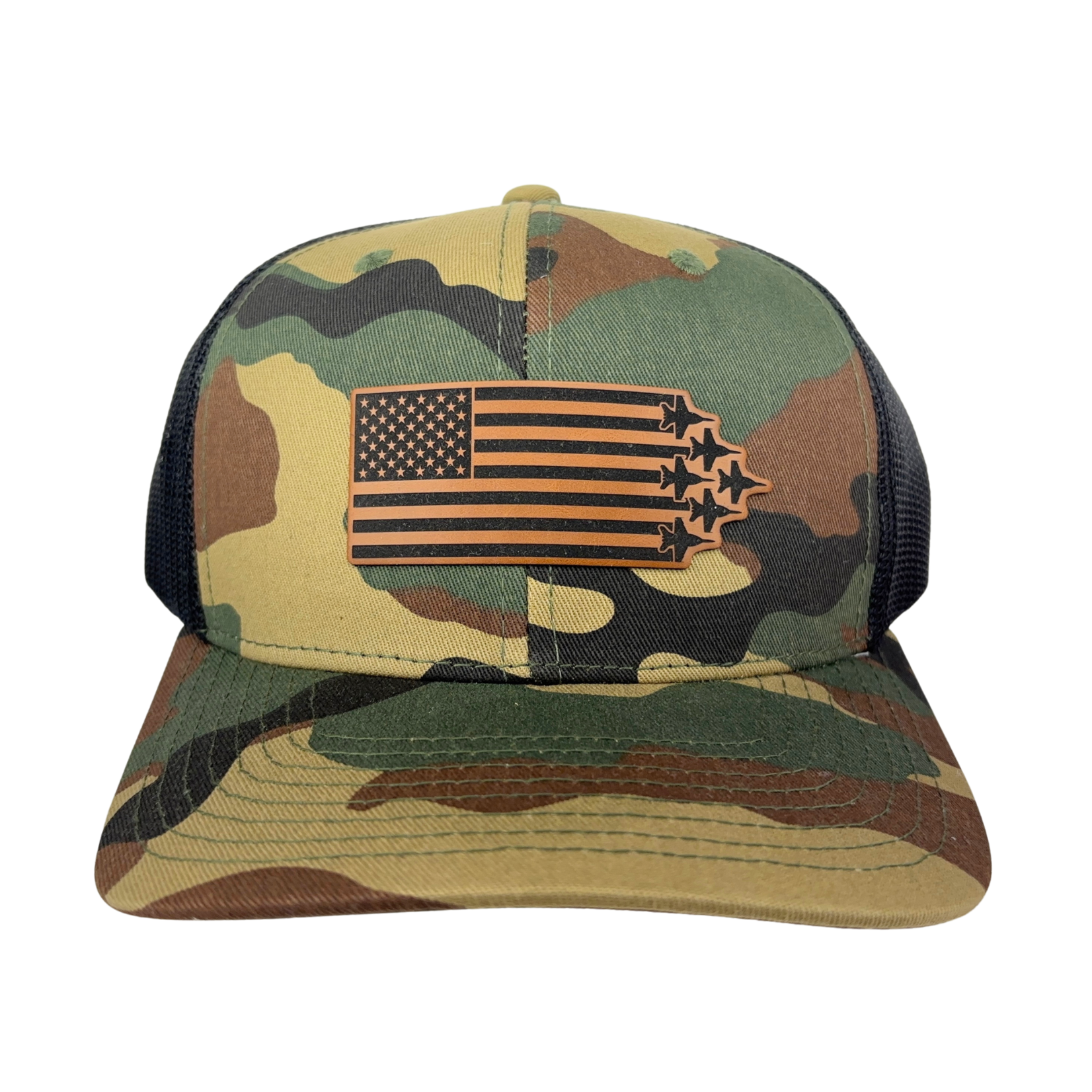 Prim In Proper Trucker Hat Cap US Flag Delta F-18 Jets