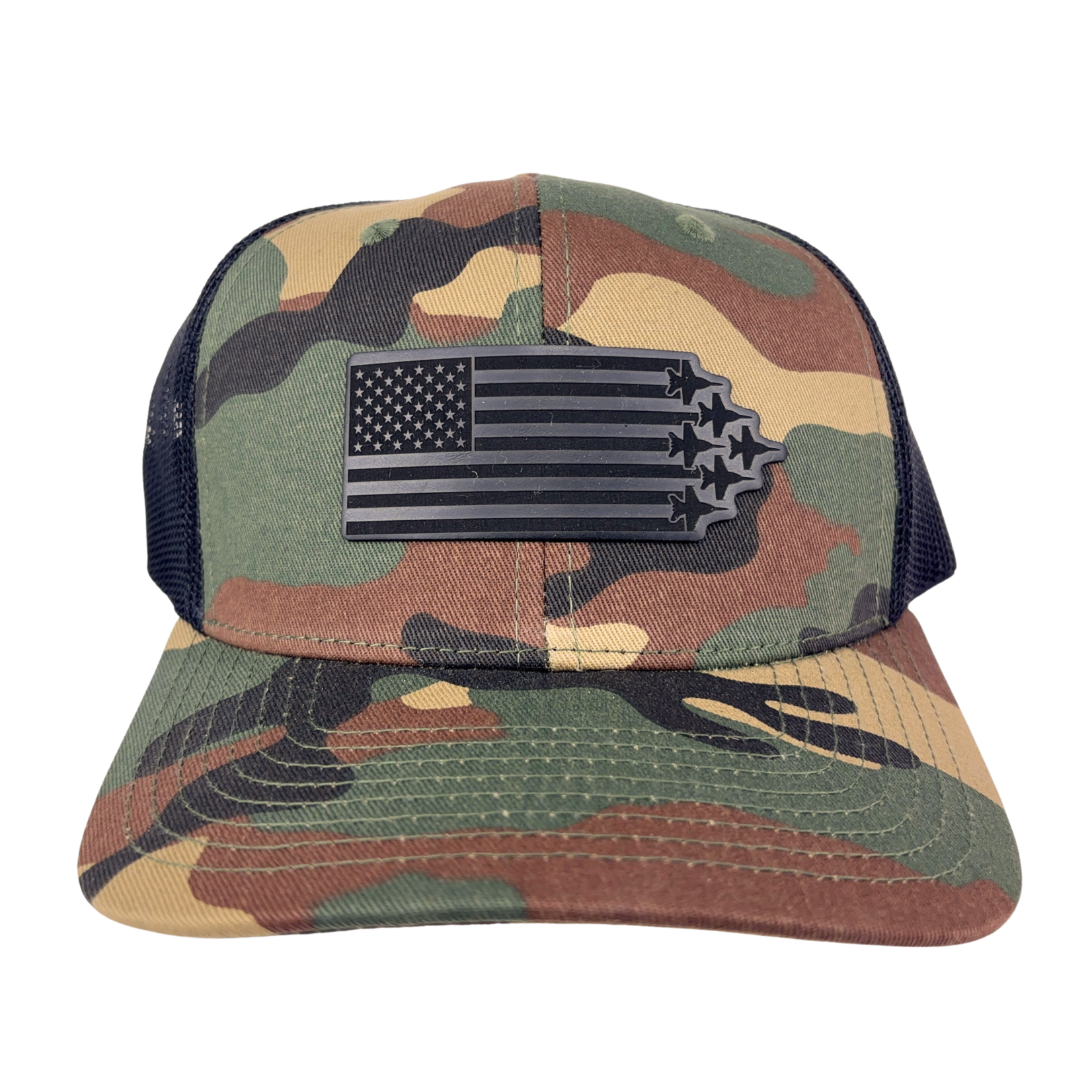 Prim In Proper Trucker Hat Cap Flag Delta Jets Blackout