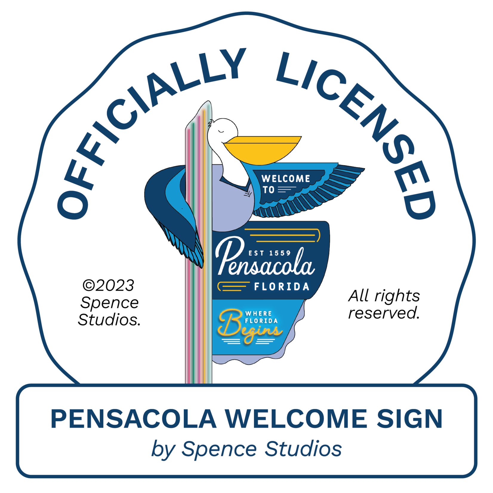 Prim In Proper Pensacola Pelican Welcome Sign Catch-all Snap-up Valet Tray 6x6