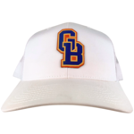 Trucker Hat Cap GB Blue Gold w/ Brown
