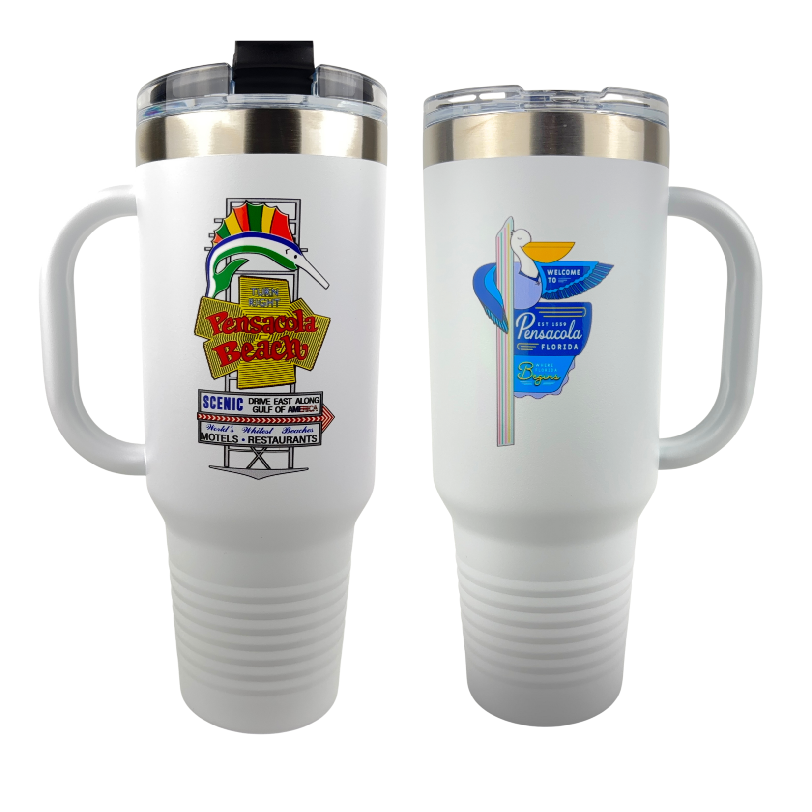 Prim In Proper Tumbler 40 oz Handle - PB Sign/Pelican