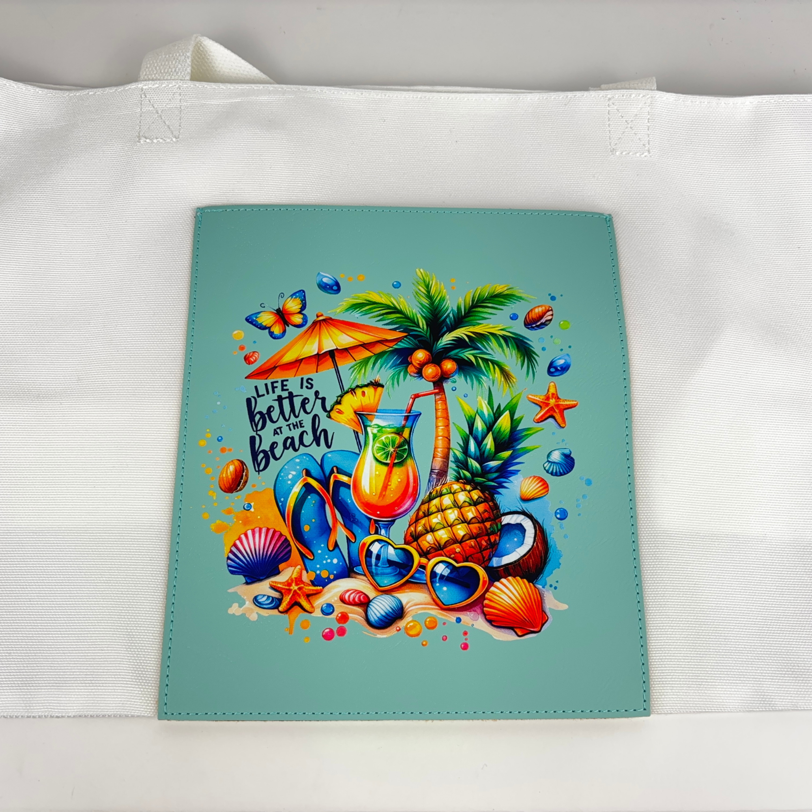 Prim In Proper Canvas Tote Bag - Teal Better at the Beach