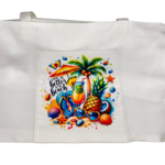 Prim In Proper Canvas Tote Bag - White Better at the Beach