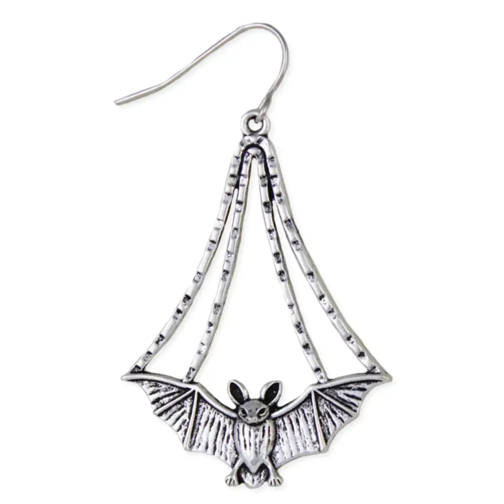 ZAD Night Fright Silver Bat Earring