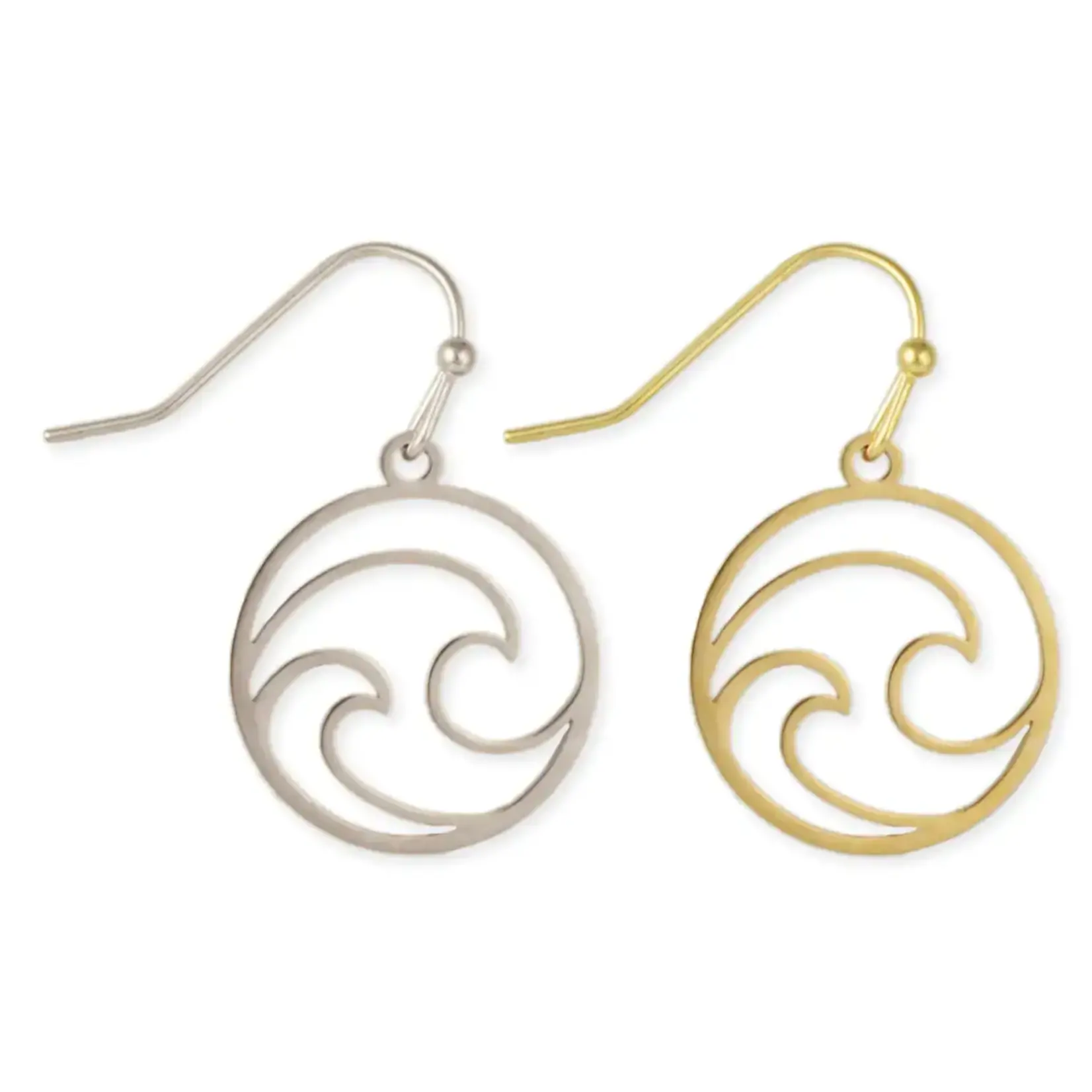 ZAD Ocean Waves Round Cutout Earrings