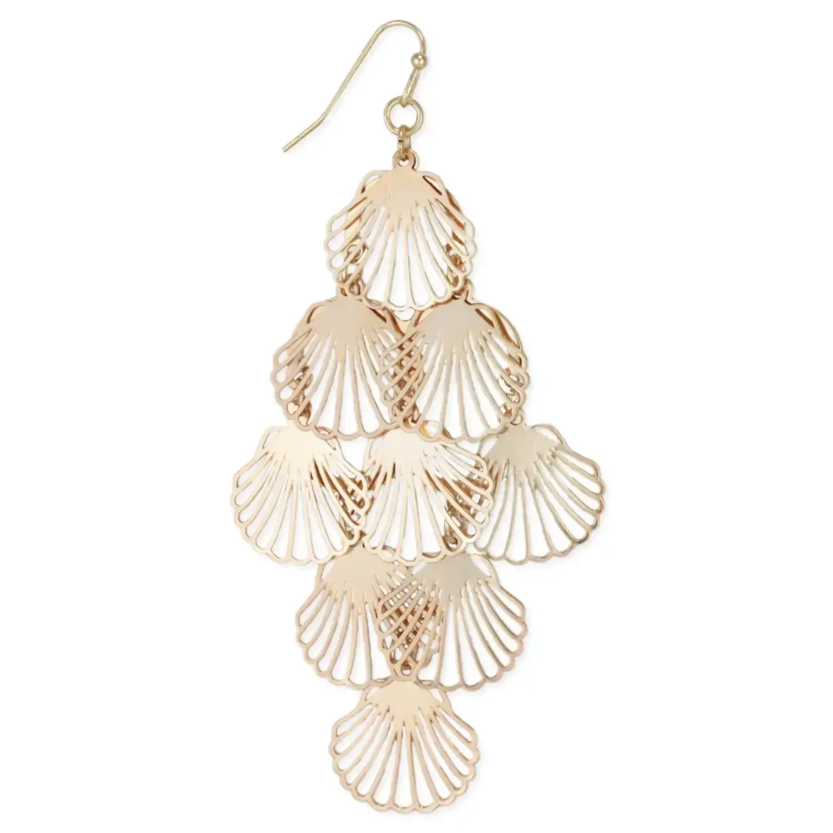 ZAD Gold Shell Cascade Earrings