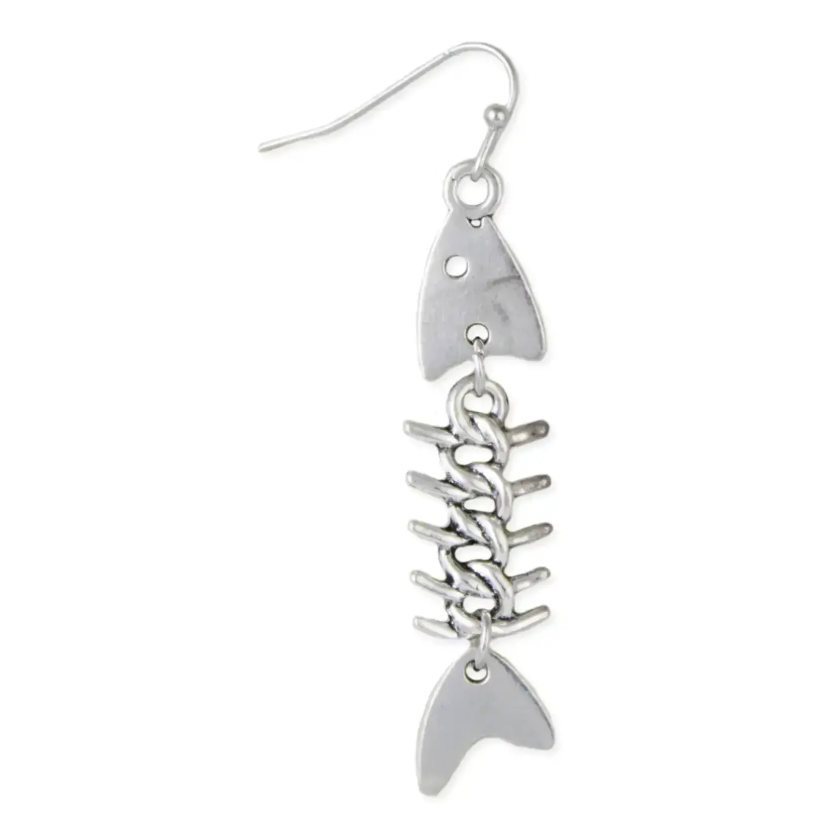 ZAD Silver Fish Bones Earrings