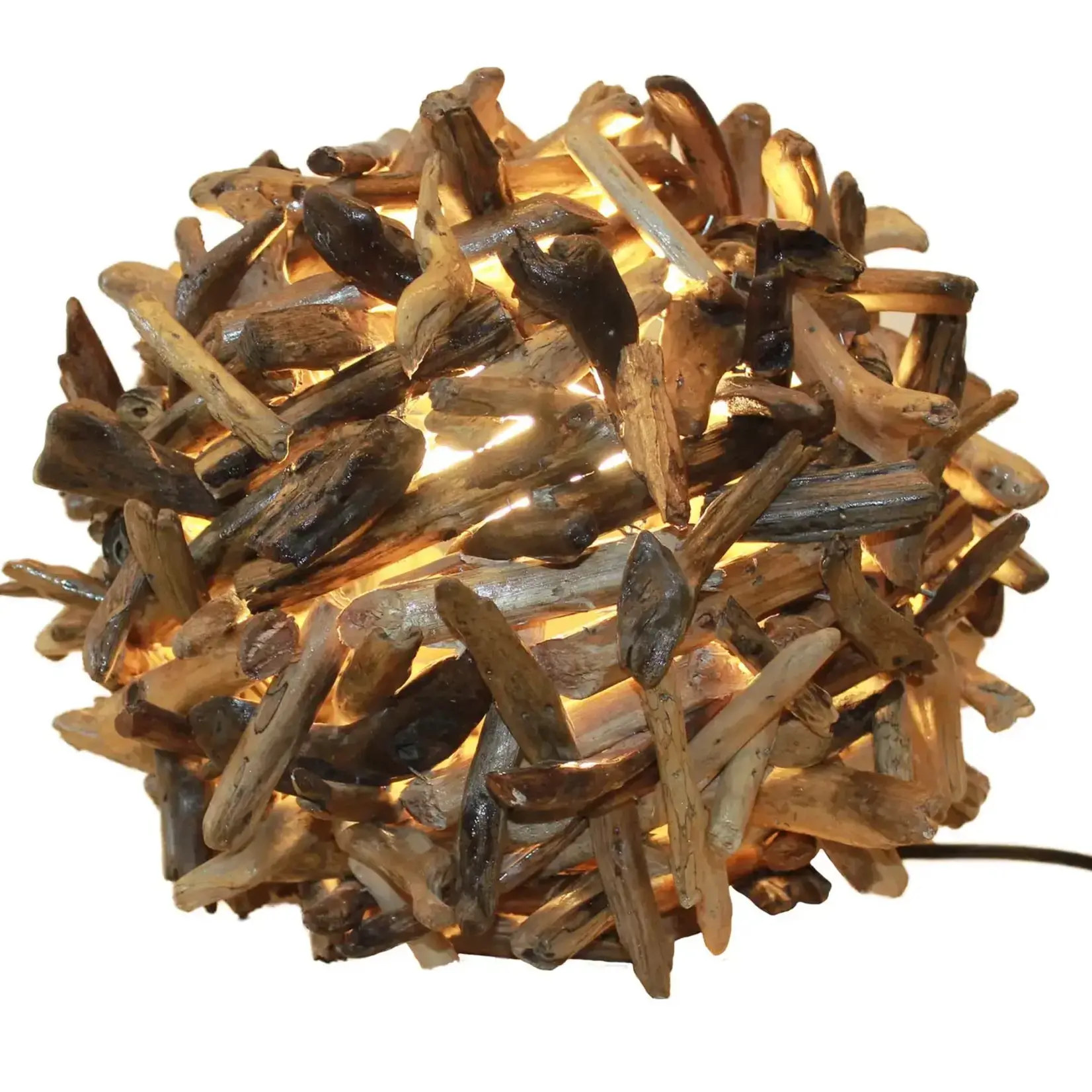 Om Gallery Driftwood Tabletop Ball Lamp
