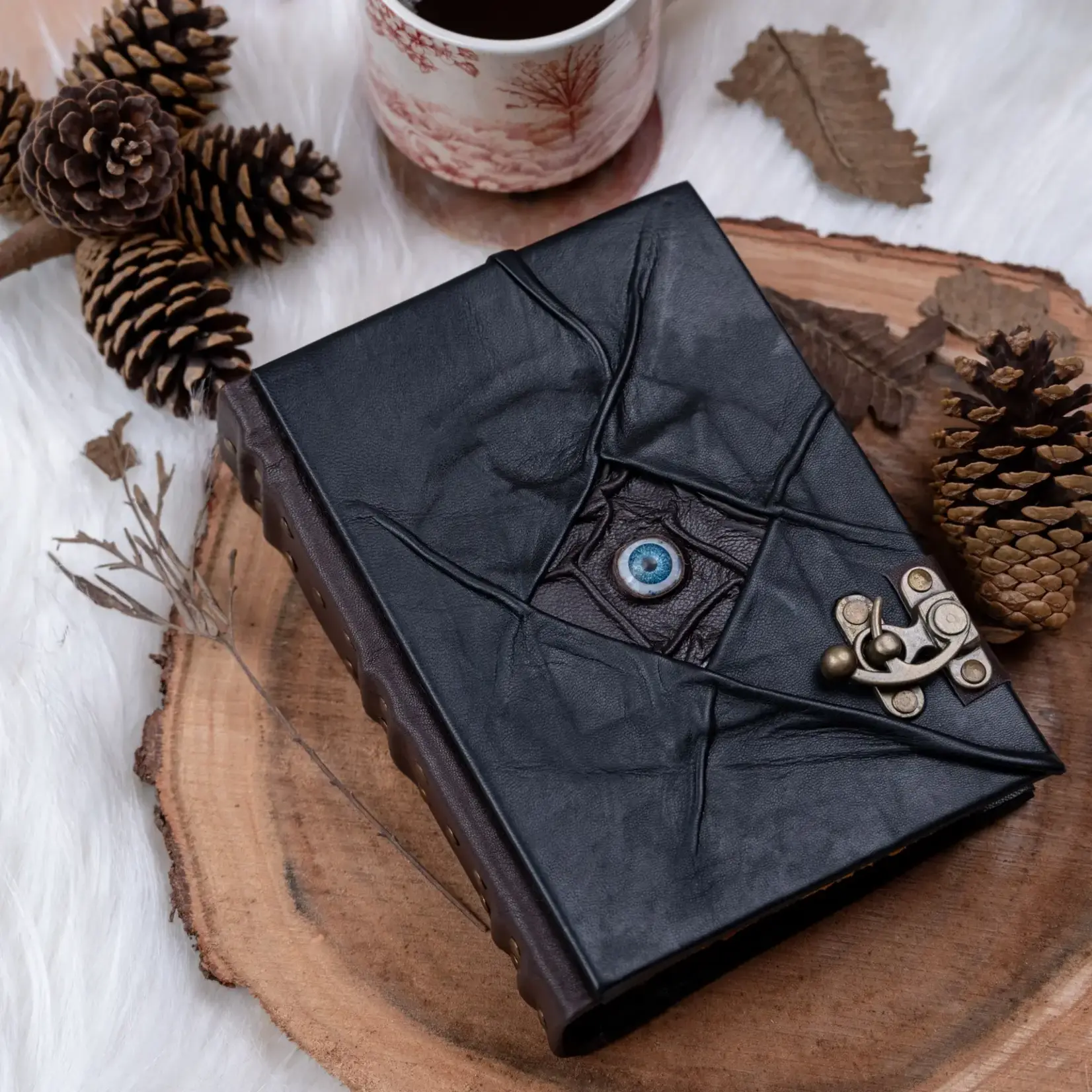 R K Handicrafts and Exporters Leather Journal Diary Vintage Paper - Hocas Pokas Black