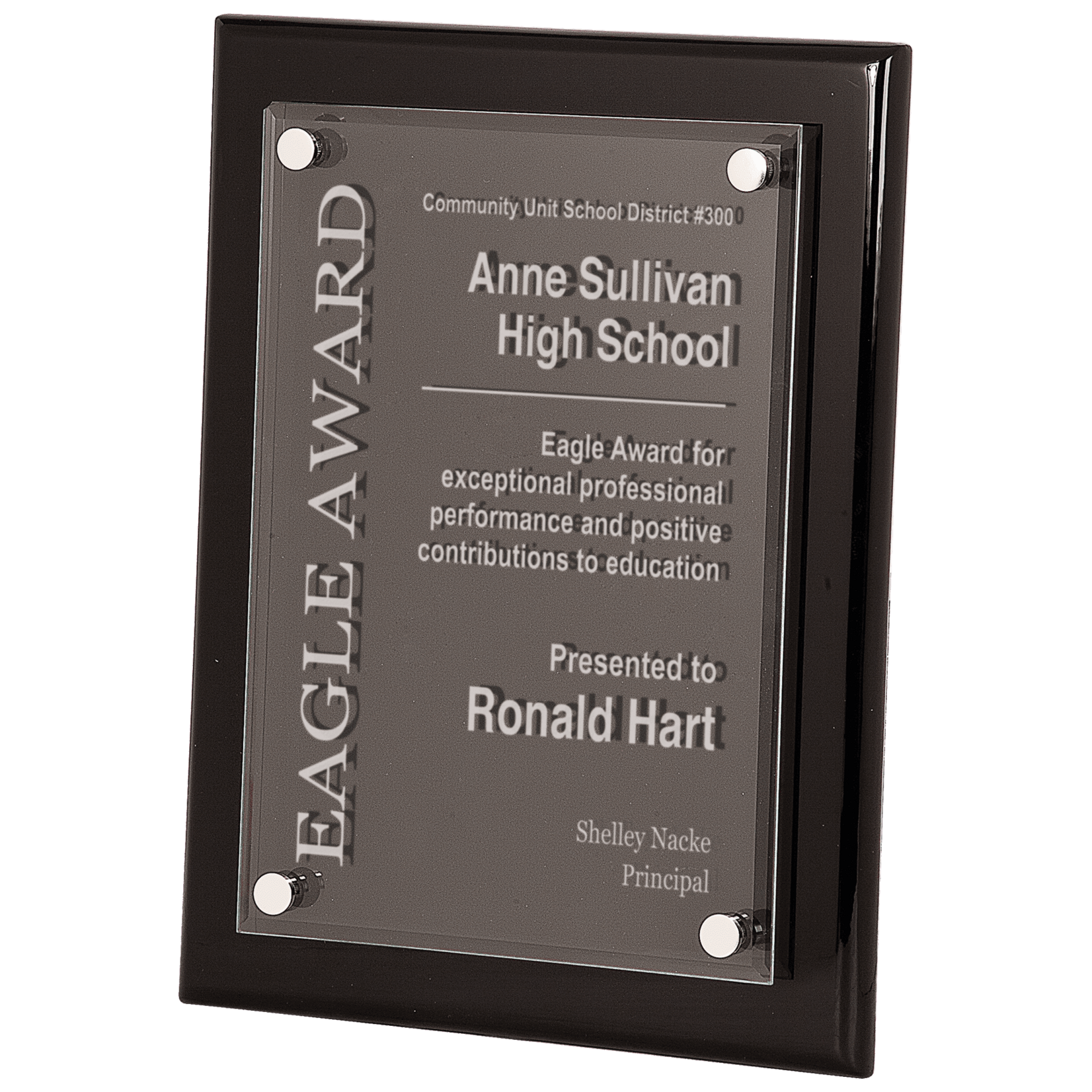 Prim In Proper Floating Acrylic Plaque Black Piano Finish 10 1/2" x 13"