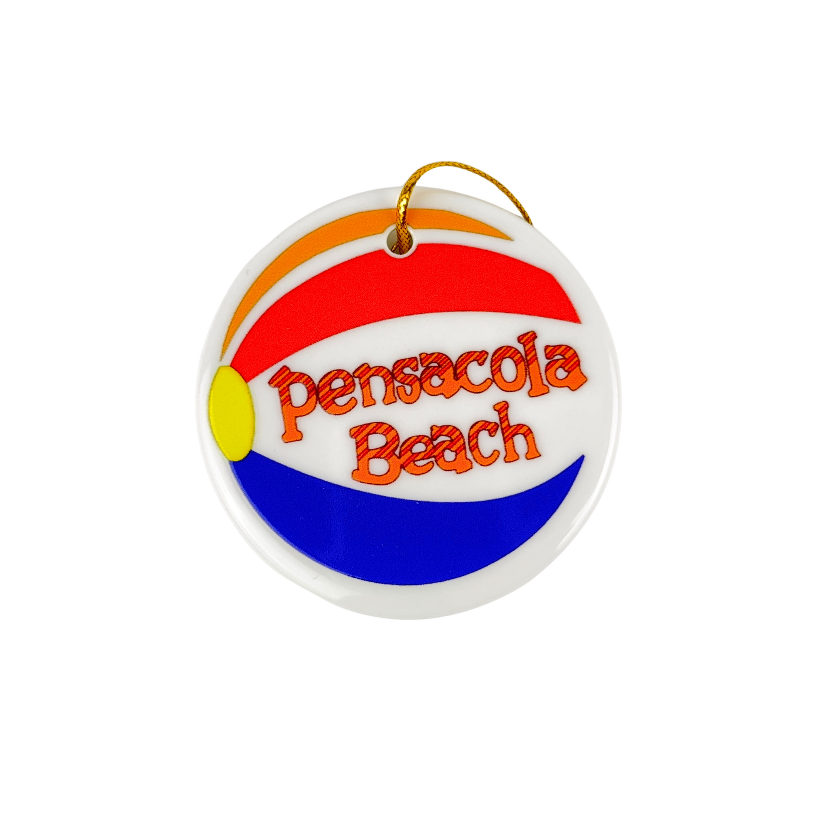 Prim In Proper Pensacola Beach Ball Ceramic Ornament