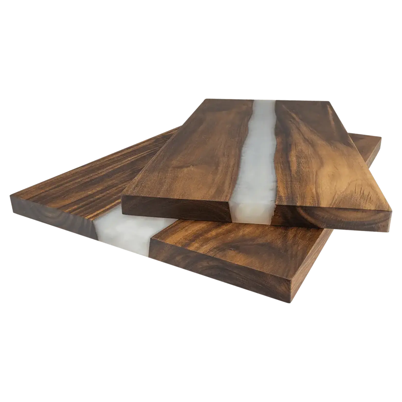 Acacia Wood/White Pearl Resin Serving Cutting Board 18" x 9"
