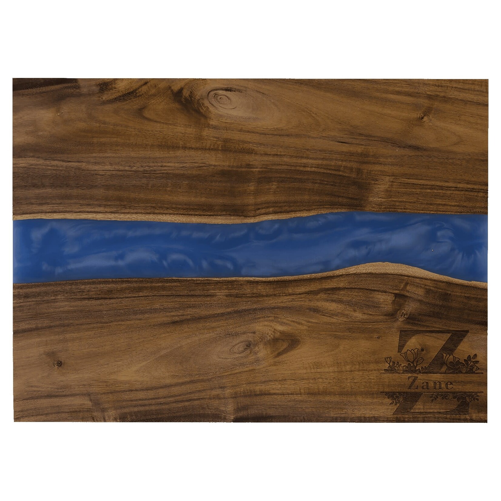 Acacia Wood/Blue Pearl Resin Serving Cutting Board 15 3/4" x 11 3/4"
