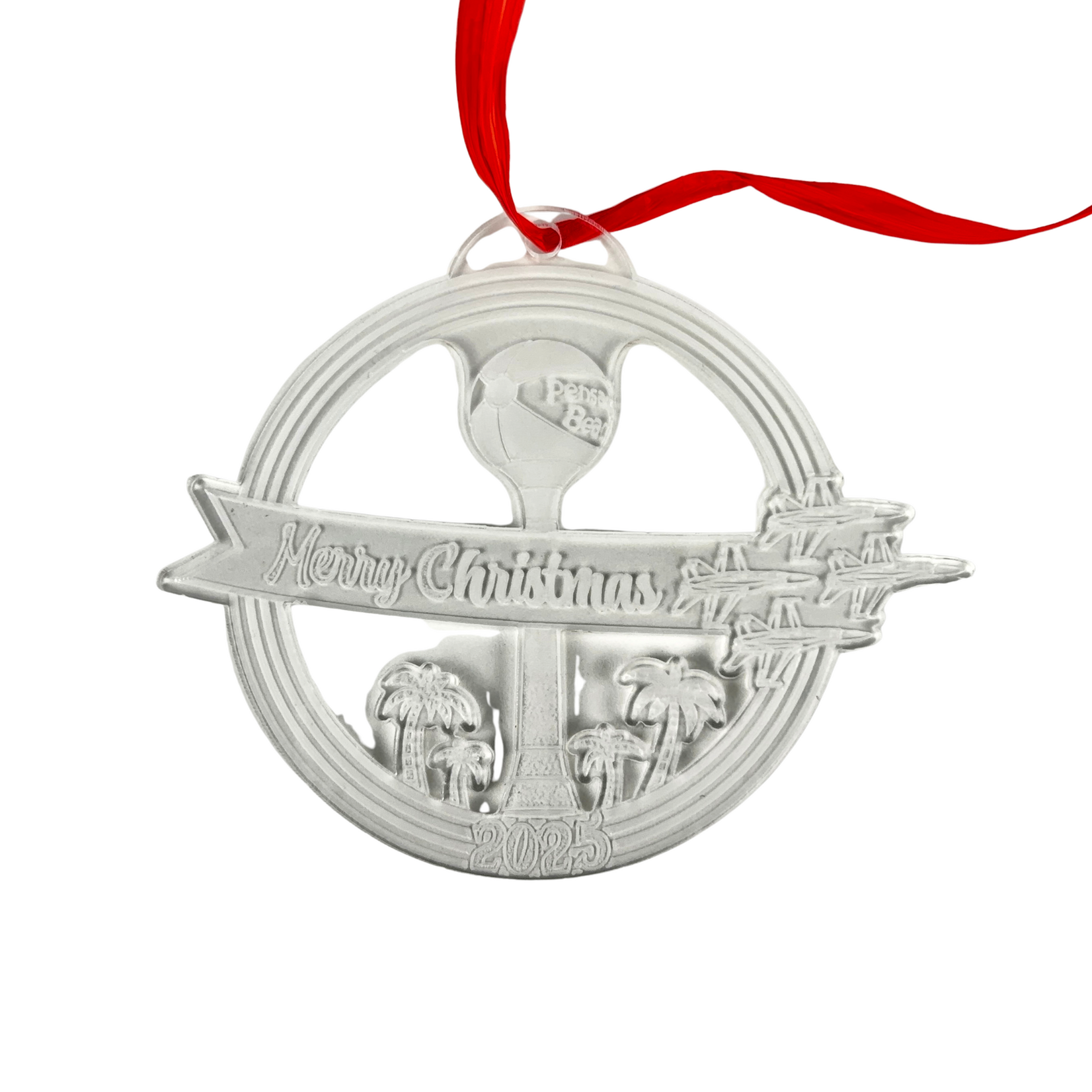 Prim In Proper Pensacola Beach Merry Christmas 2025 - 3" Clear Ornament