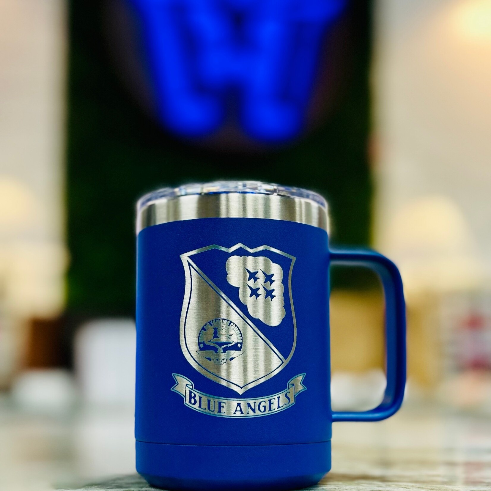 Prim In Proper Blue Angels Engraved Insulated Coffee Mug