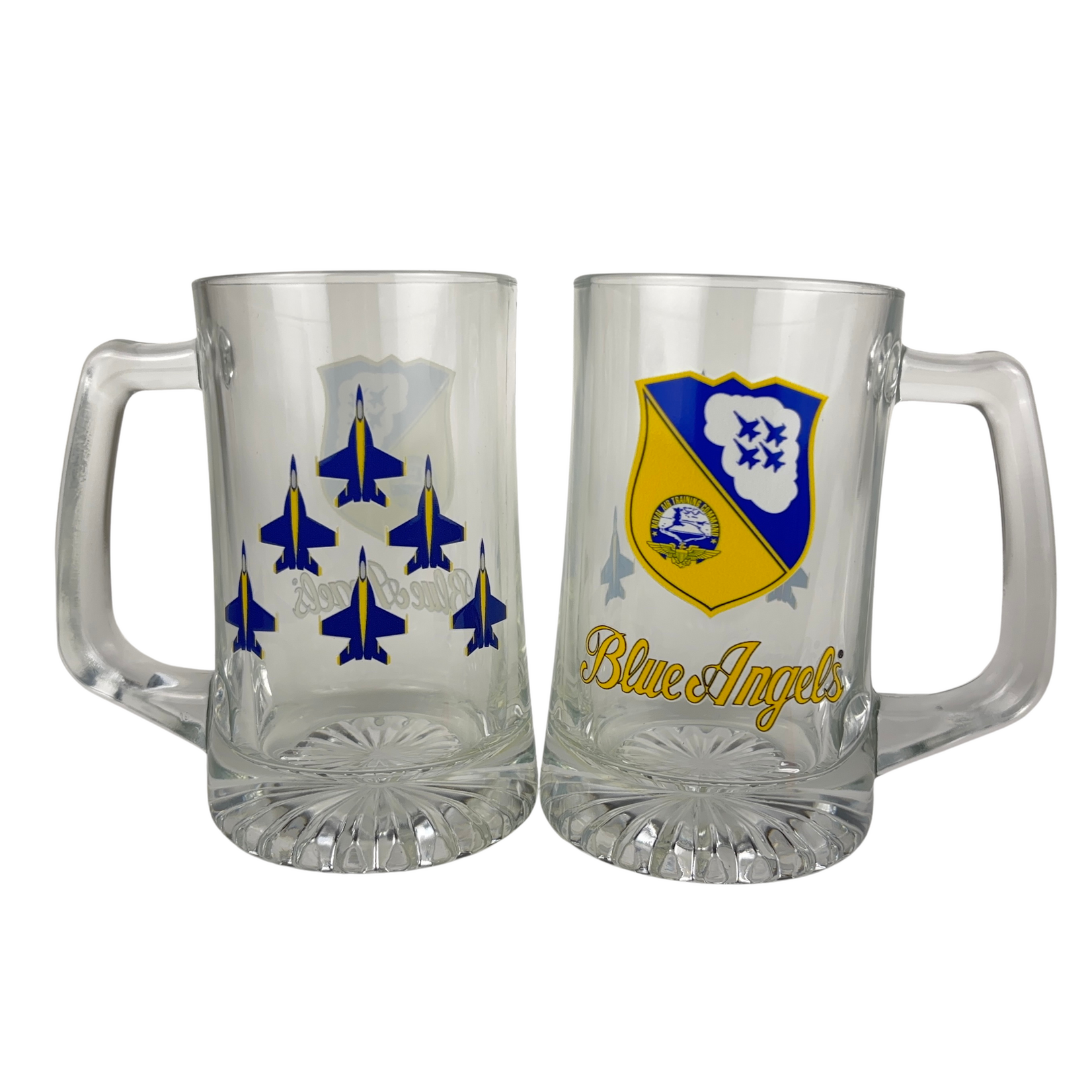 Prim In Proper Blue Angels Glass Mug 14 oz