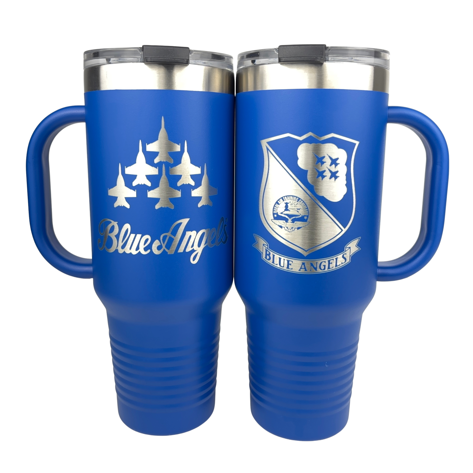 Prim In Proper Blue Angels Engraved Travel Mug 40 oz