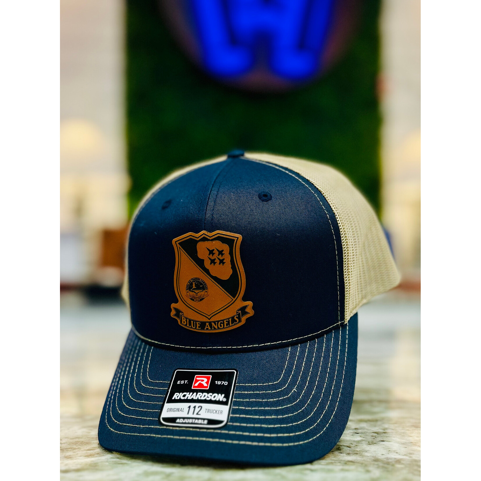 Prim In Proper Blue Angels Richardson 112 Trucker Hat Cap Rawhide