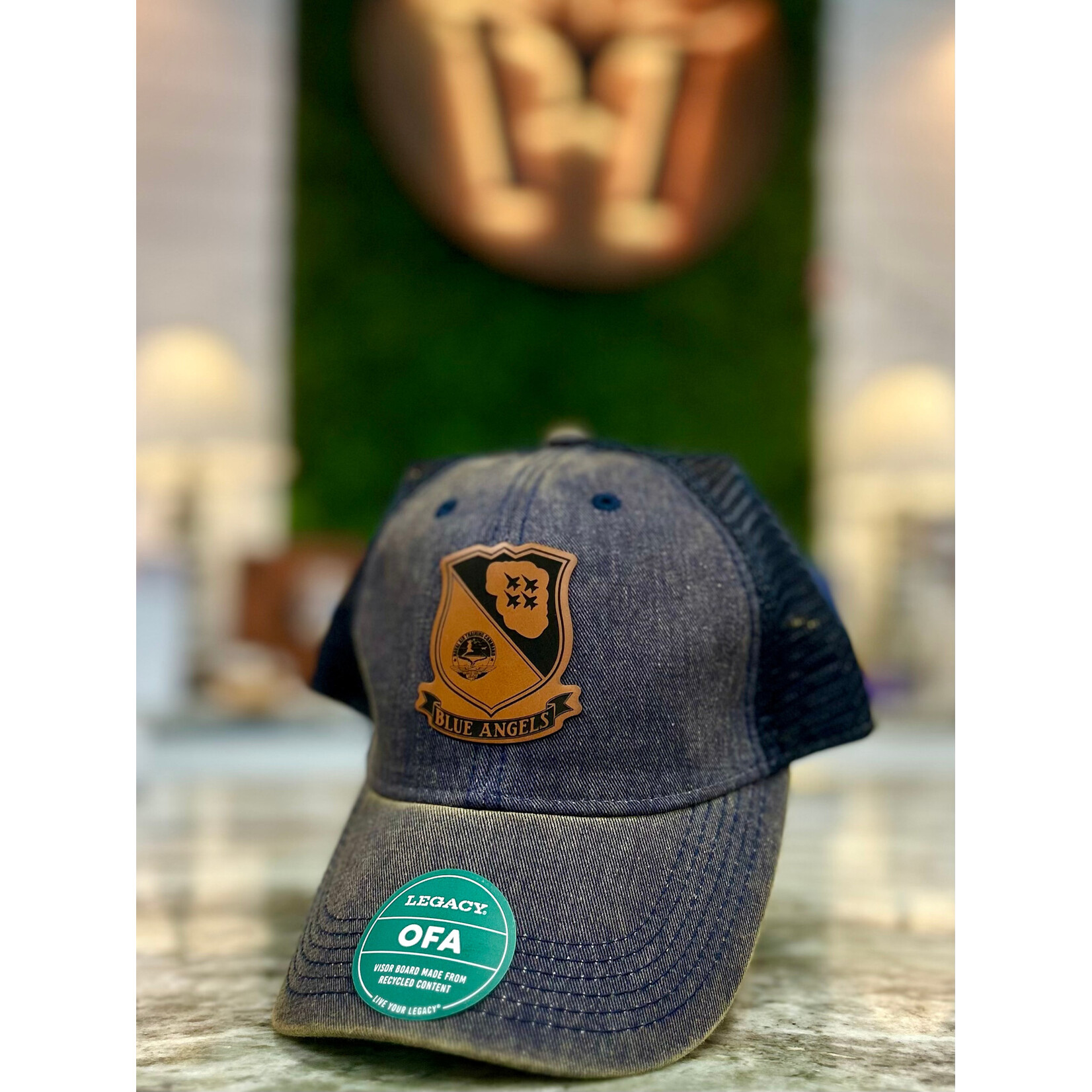 Prim In Proper Blue Angels Legacy OFA Trucker Hat Cap Rawhide