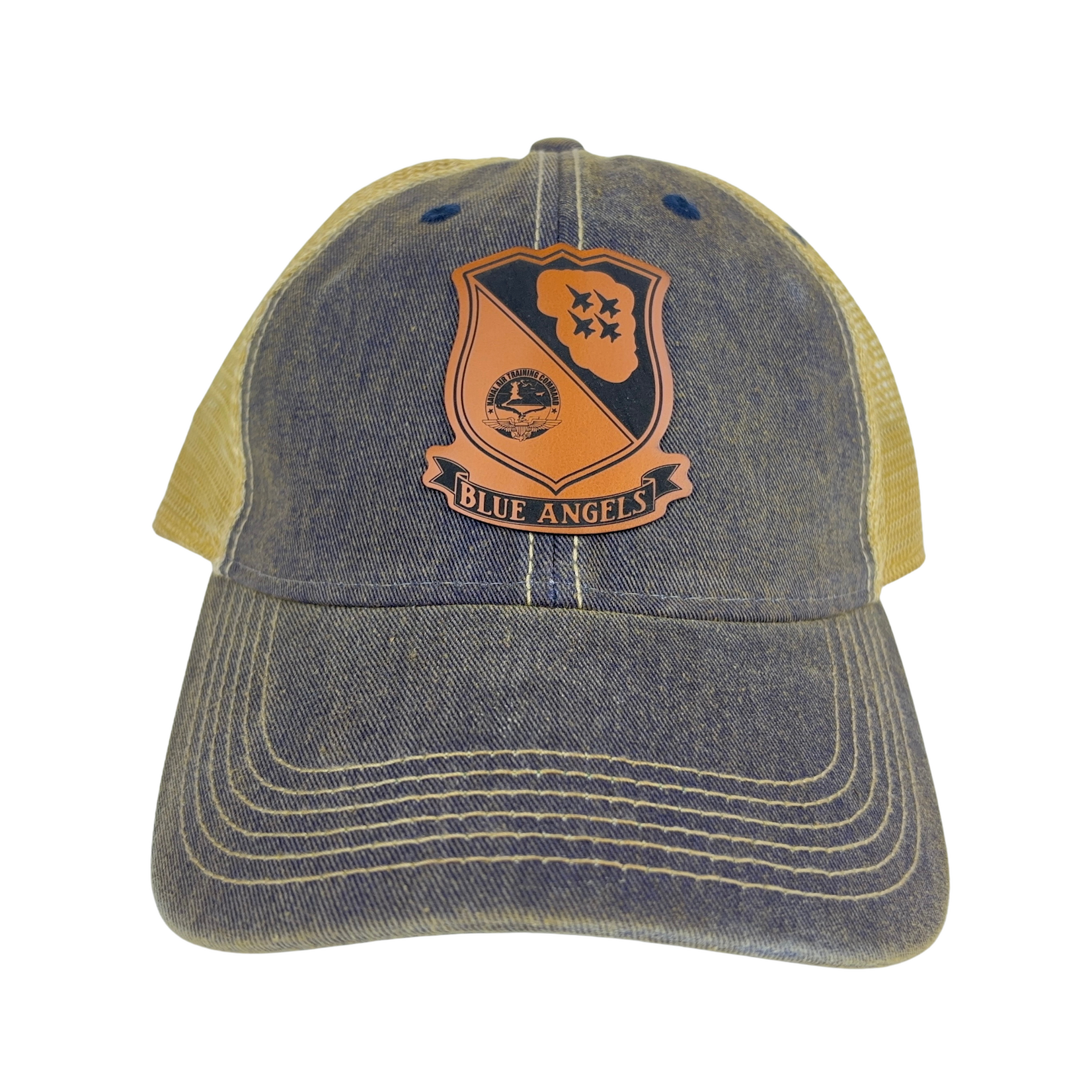 Prim In Proper Blue Angels Legacy OFA Trucker Hat Cap Rawhide