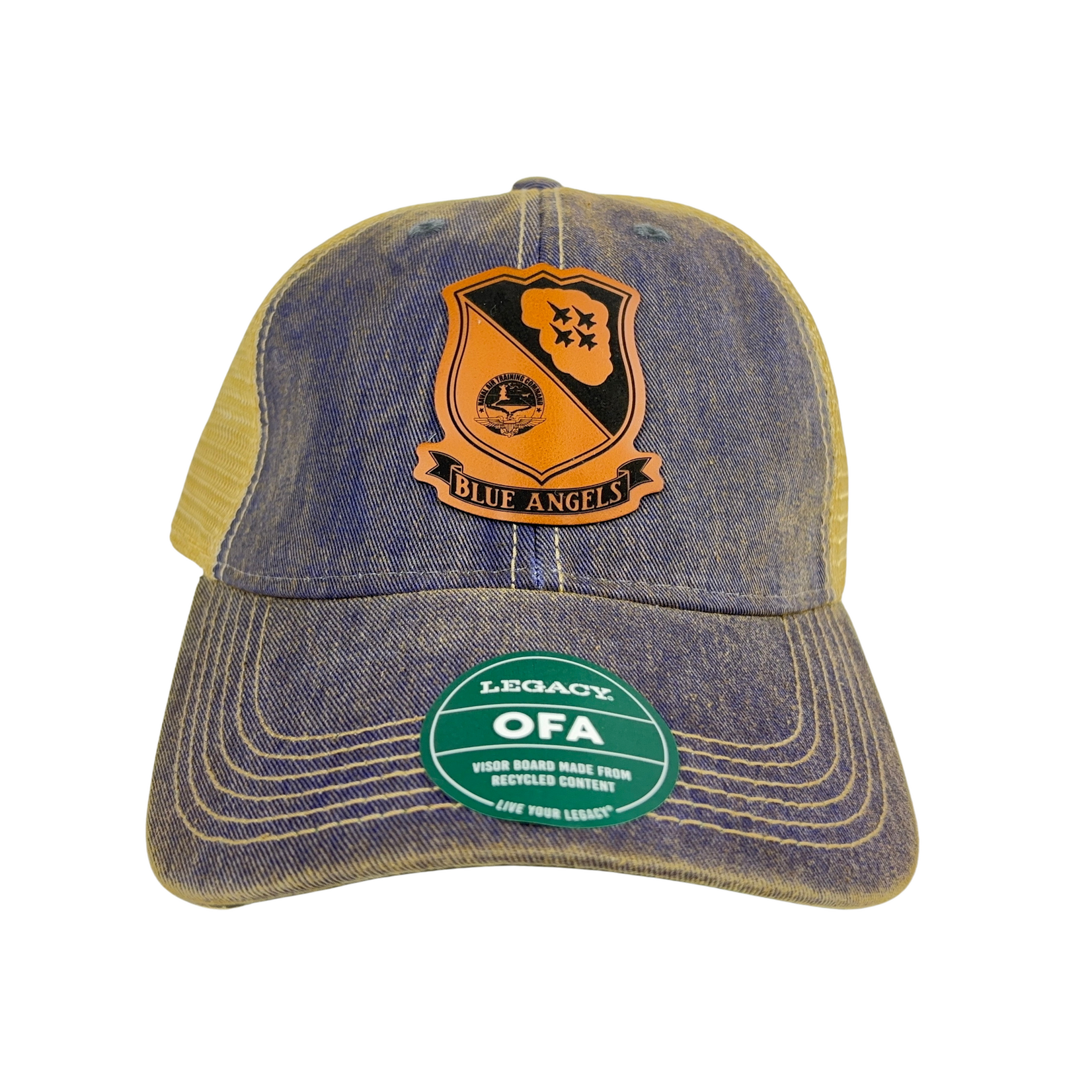 Prim In Proper Blue Angels Legacy OFA Trucker Hat Cap Rawhide