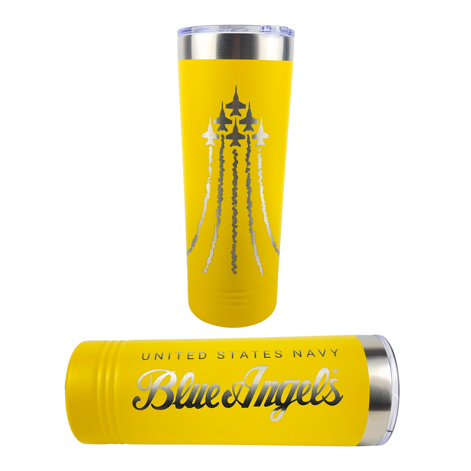 Prim In Proper Blue Angels Engraved Skinny Tumbler 22 oz